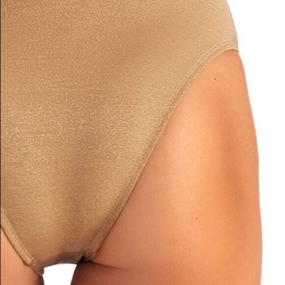 Vitamin A Swim Leah High Cut One Piece Bronze Metallic Swimsuit, Women’s 10 - Picture 14 of 16